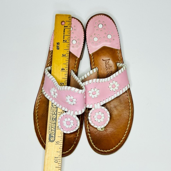 Jack Rogers Women’s Pink White Leather Jacks Flat Sandals Size 7 - Picture 10 of 10